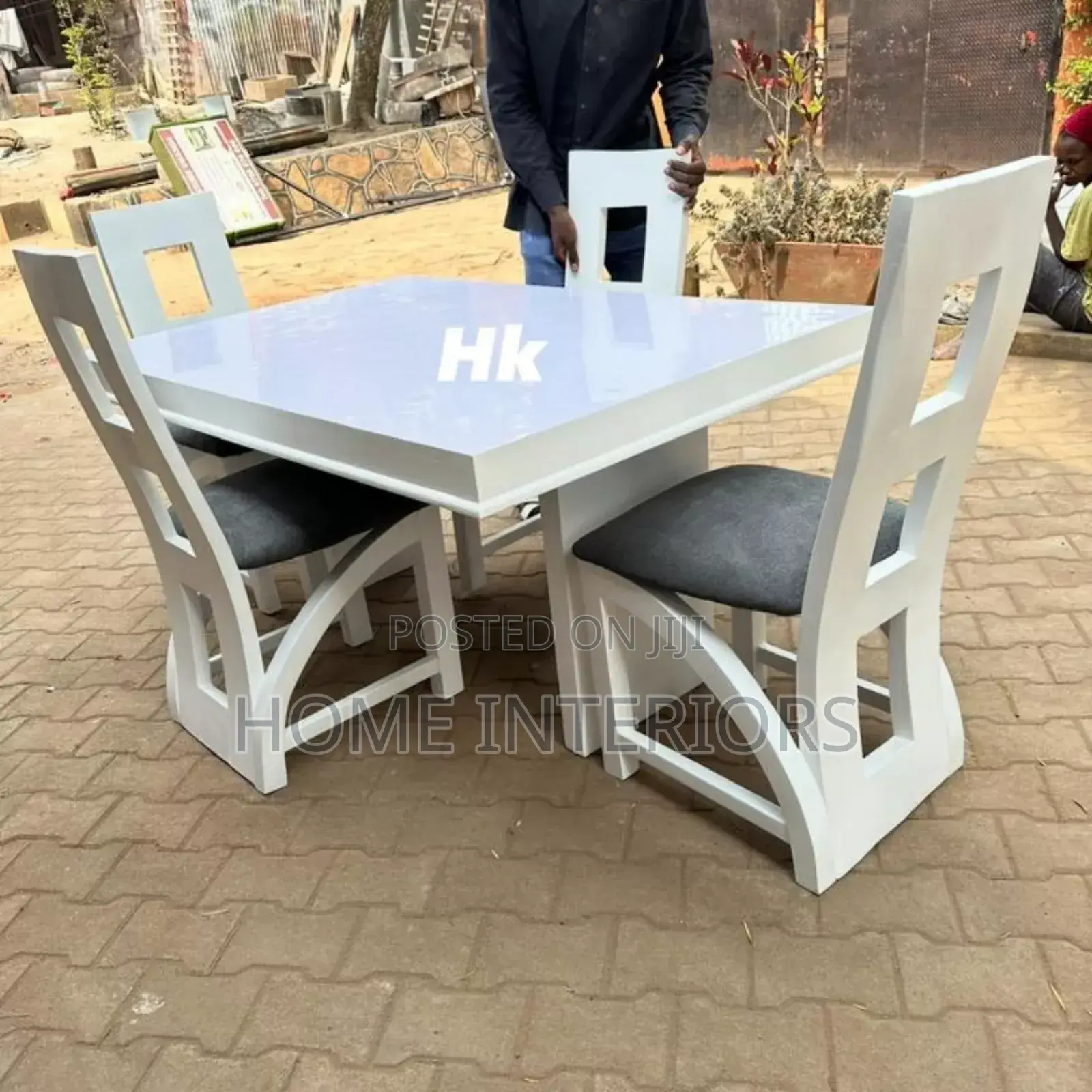 White Wooden Four Dinning Table