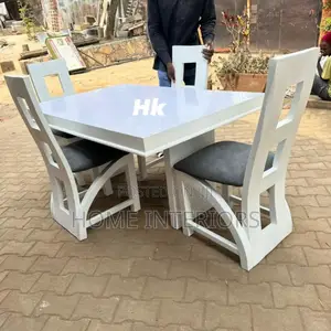 White Wooden Four Dinning Table