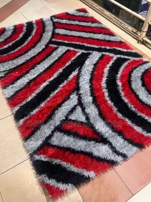 Maroon ,Grey and Black Shaggy Carpet
