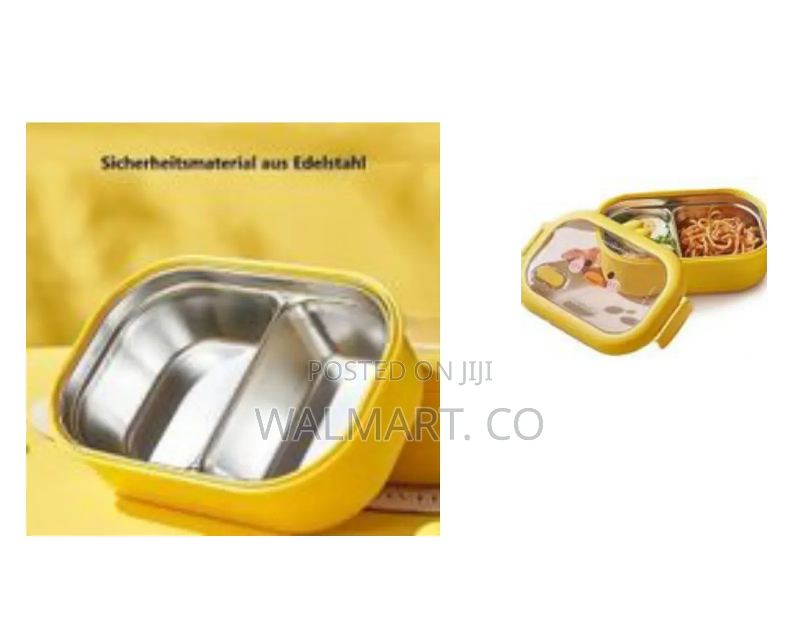 Portable 1000ml Stainless Steel Insulated Lunch Box-Yellow