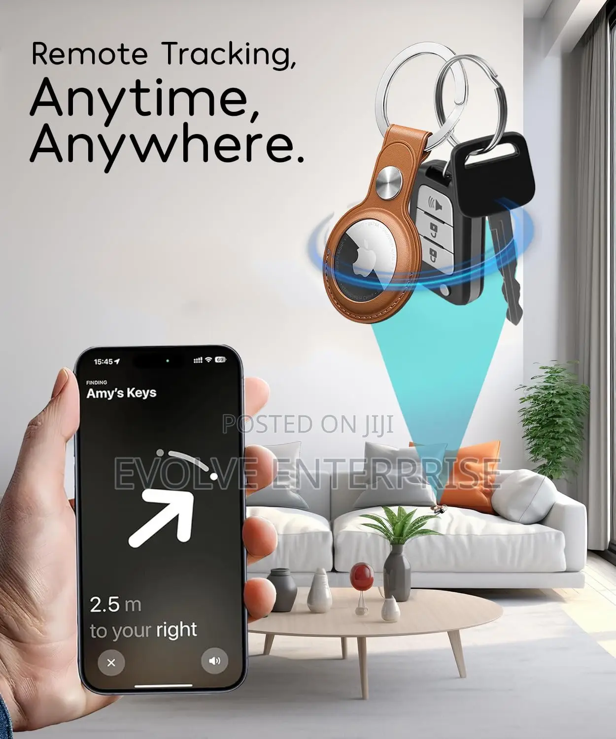 Pu Leather Keyring Holder Compatible With Apple Airtag