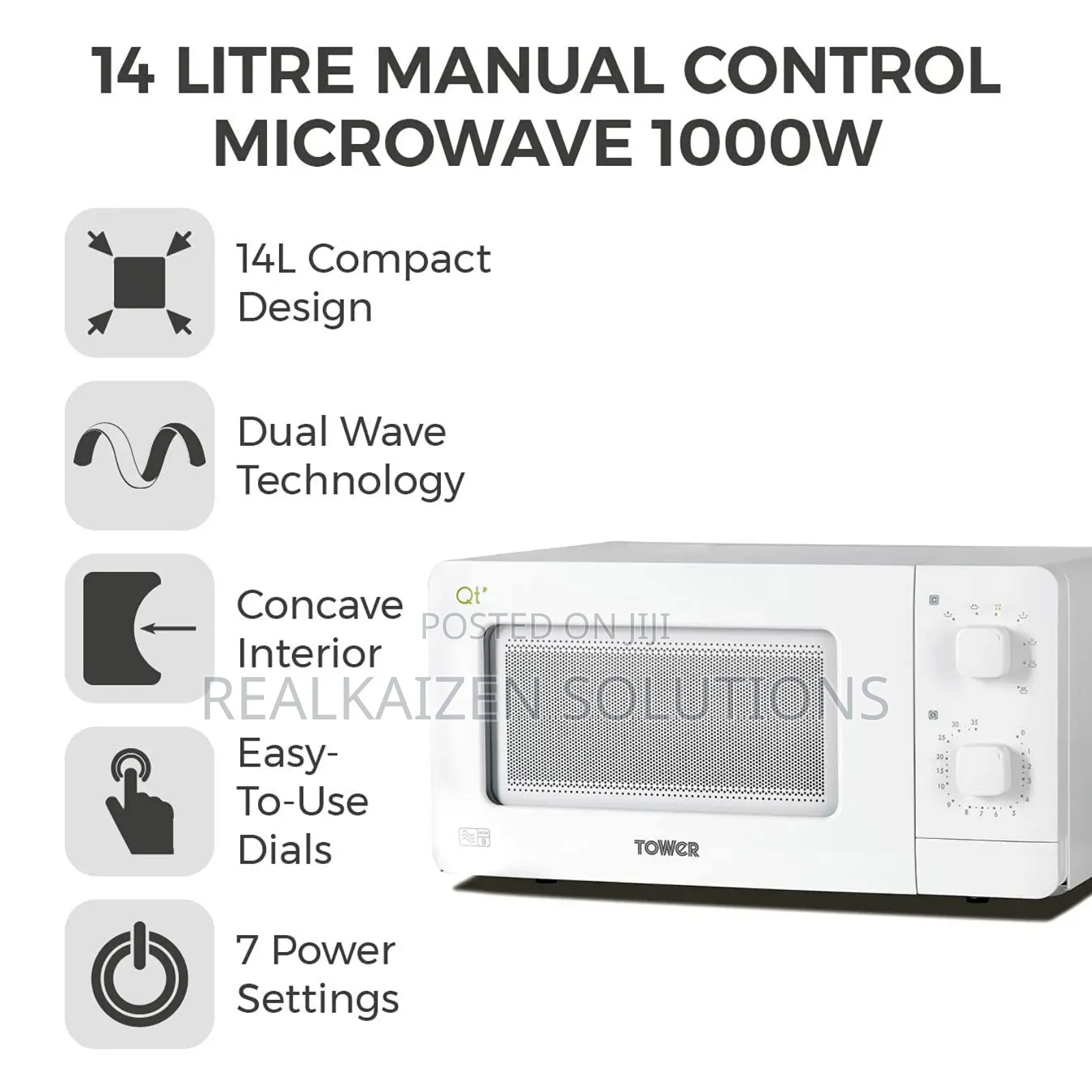Uk Tower Manual Control Microwave Oven With Dual Wave Technology