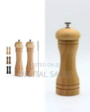 Wooden Salt Shaker Pepper Mill Spice Grinder Set Tall Adjustable