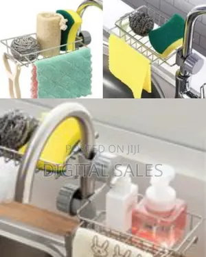 Kitchen Faucet Storage Rack Stainless Steel Sink Rack Removable