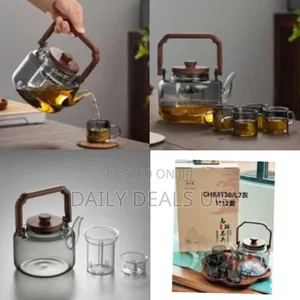 7 Piece of Handmade Borosilicate Glass Tea Set Coffee