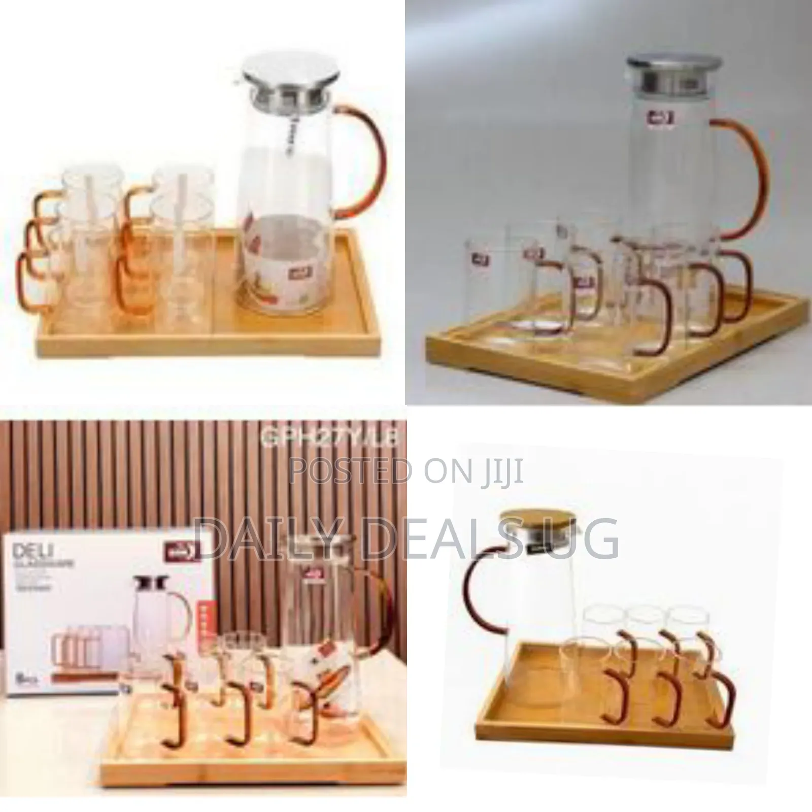 8pc of 1 Borosilicate Juice Jug Beverage Water Carafe Kettle
