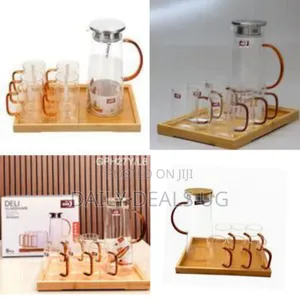 8pc of 1 Borosilicate Juice Jug Beverage Water Carafe Kettle
