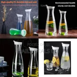2 Pieces of 1100 and 1600ml Acrylic Juice Cold Water Bottle Large