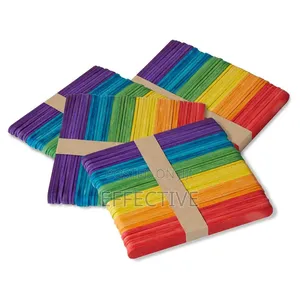 50pcs Colorful Wooden Ice Cream Sticks