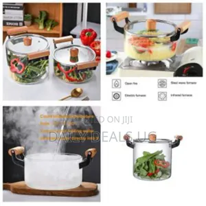 5.5litre Glass Saucepan With Lid for Cooking Glass Pot Double