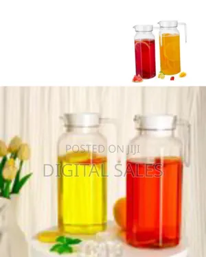 2 Pack Acrylic Pitcher With Lid, 1.1 1.5 Litre Clear Water
