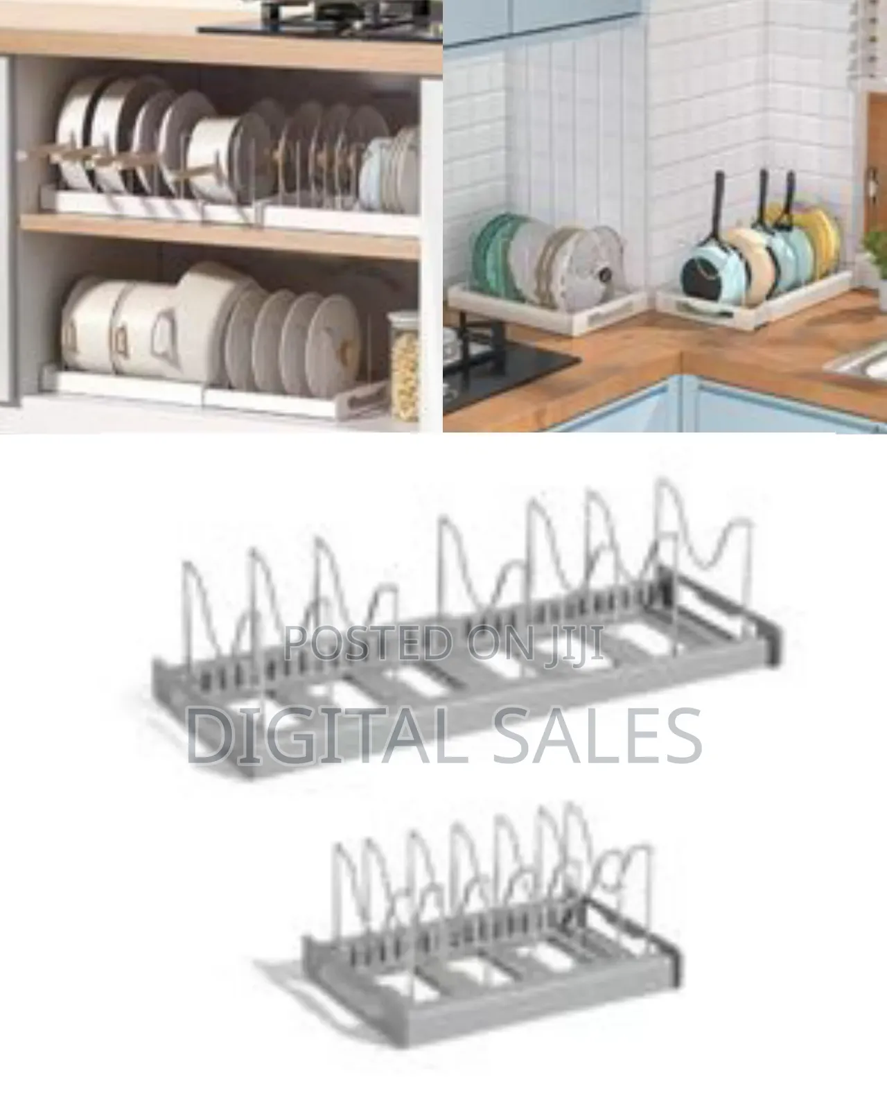 Drawer Store Kitchen Organizer for Pots Pans 7 Adjustable