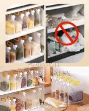 5pcs (2.5l) Multi-Grain Refillable Plastic Storage Bags, Grain