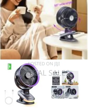 Auto Oscillating Table Fan 6.5-Inch, Timer, Digital Display, Night