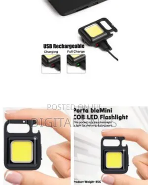 Led Keychain Flashlight, Magnetic Base and Folding Bracket Mini 1000