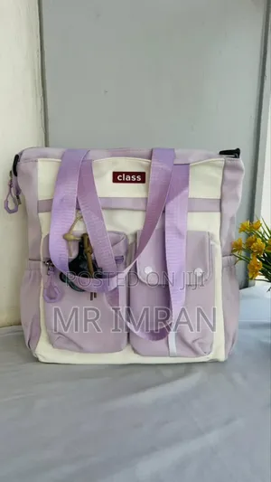 Purple and Cream Class Canvas Tote Bag