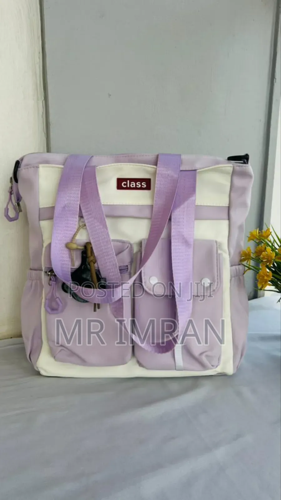 Purple and Cream Class Canvas Tote Bag