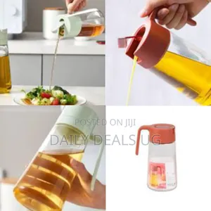 Automatic Open-Close Oil Dispenser 700ml Glass Oil Can Leak Proof