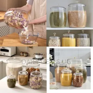 5 Piece of Acrylic Gallon Cookie Jars Candy Containers With Lid