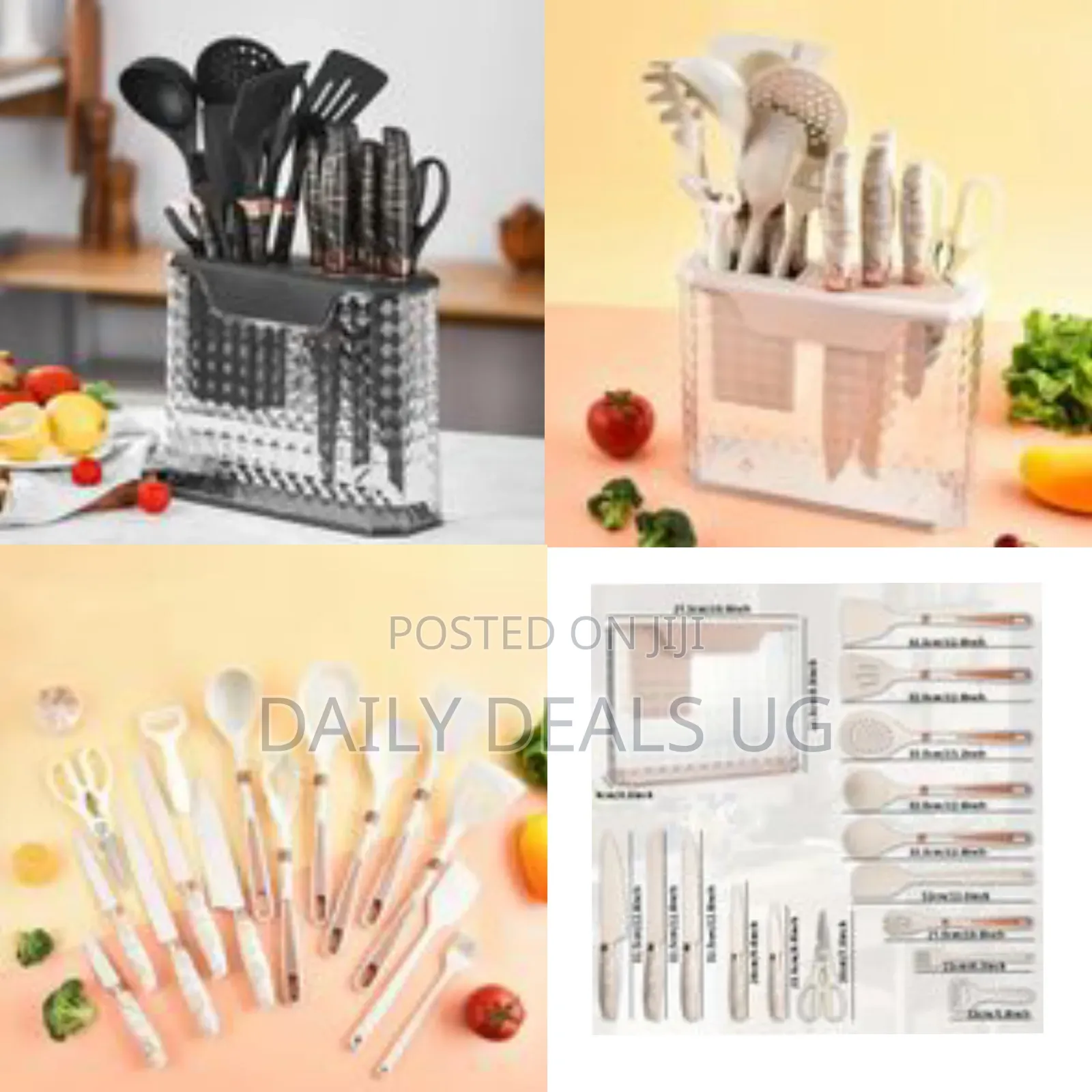 Utensil and Knife Block Set (16 Pcs) Silicone Knife