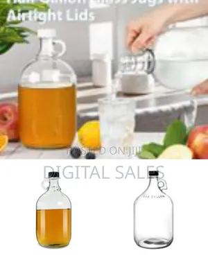3.5 Litres of Transparent Juice Milk Fermenting Jug Beer Glass Bottles