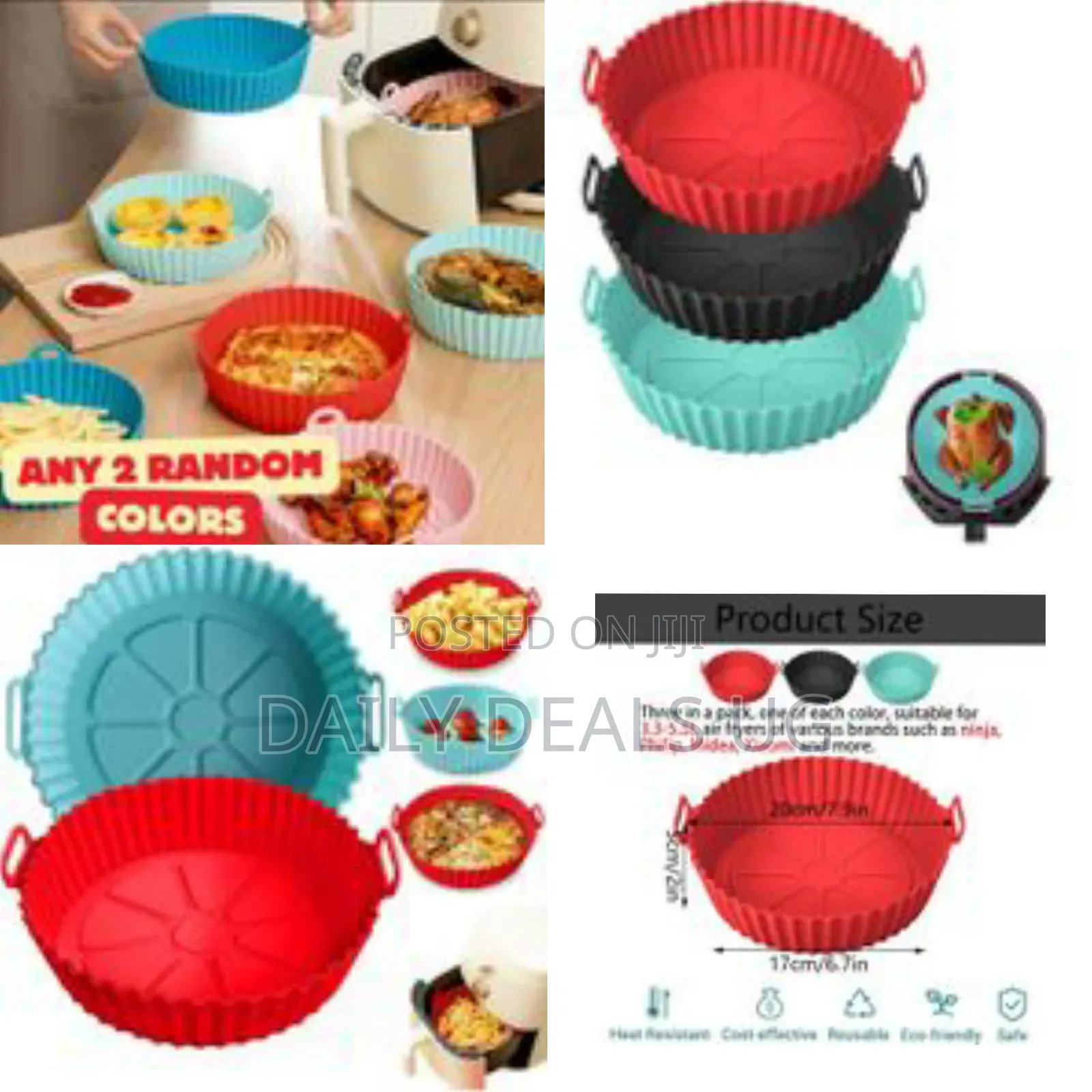 2 Pack of Air Fryer Silicone Liners Basket for 3-5 Qt