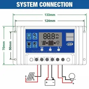 Solar Charge Controller 12/24v LCD Solar Panel Battery Regulator 10a