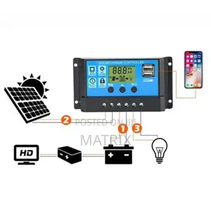 Solar Charge Controller 12/24v LCD Solar Panel Battery Regulator 10a