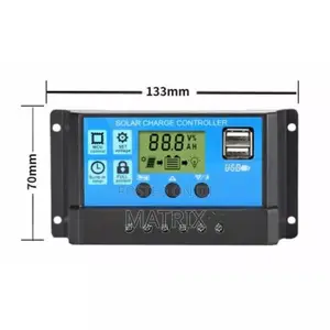 Solar Charge Controller 12/24v LCD Solar Panel Battery Regulator 10a