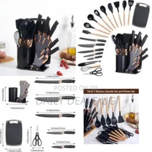 Utensils Set and Knives Set, 19 -in-1