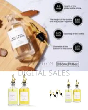 2 Pieces of Olive Oil Dispenser Bottle for Kitchen, Glass Bottle