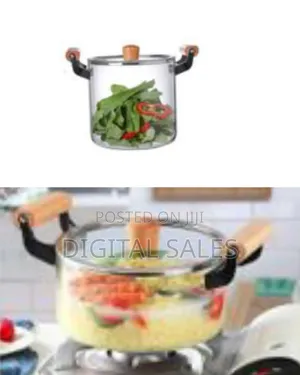 5.5litre Glass Saucepan With Lid for Cooking Glass Pot Double Handles