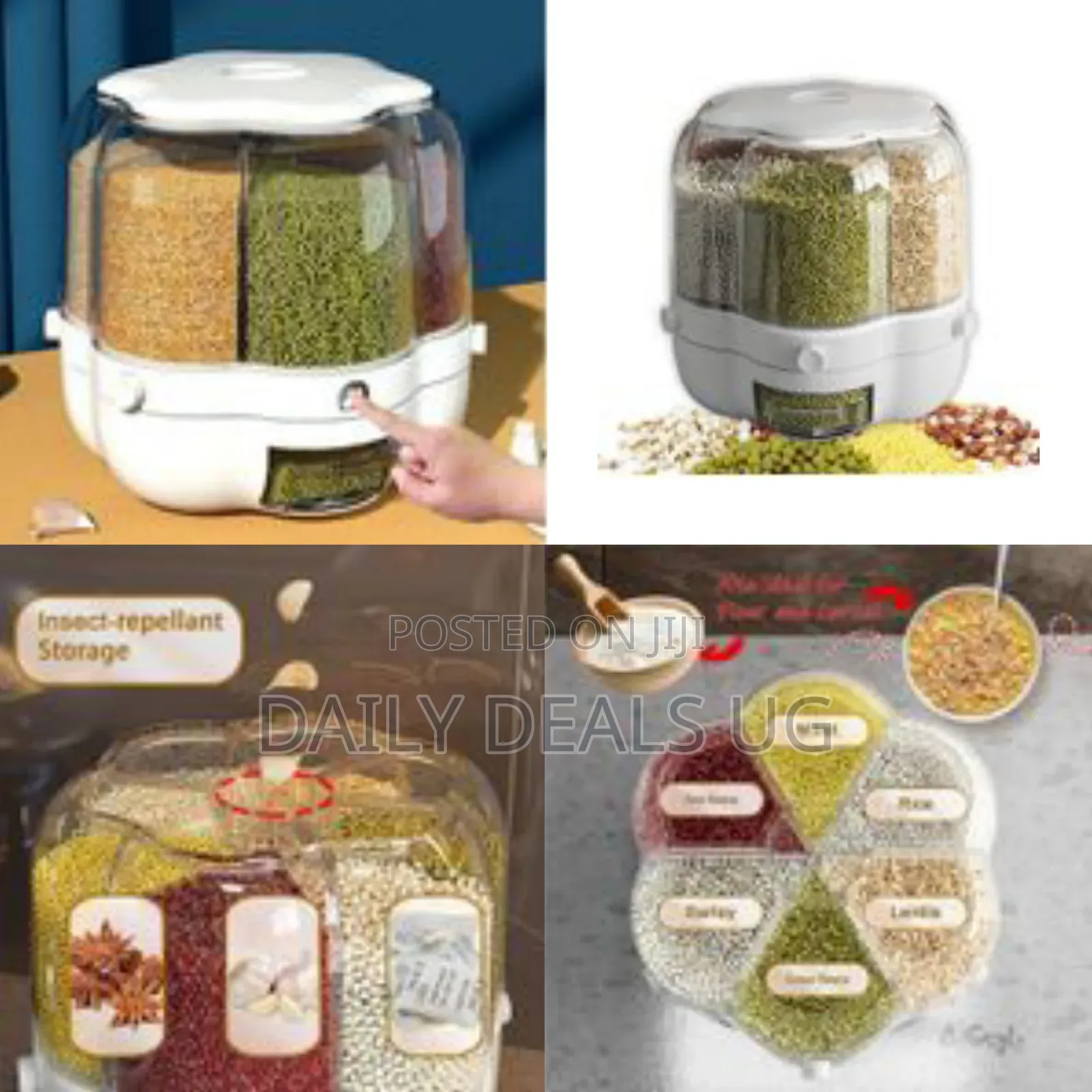 Kitchen Moisture-Proof 6-Grid Dry Food Storage Container