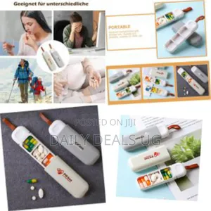 Pack of 2 Mini Pill Box 3 Compartments Small Pill Box, Portable