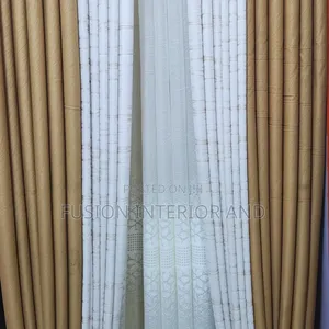 Luxury Golden Curtains Mixed With Cream Curtains