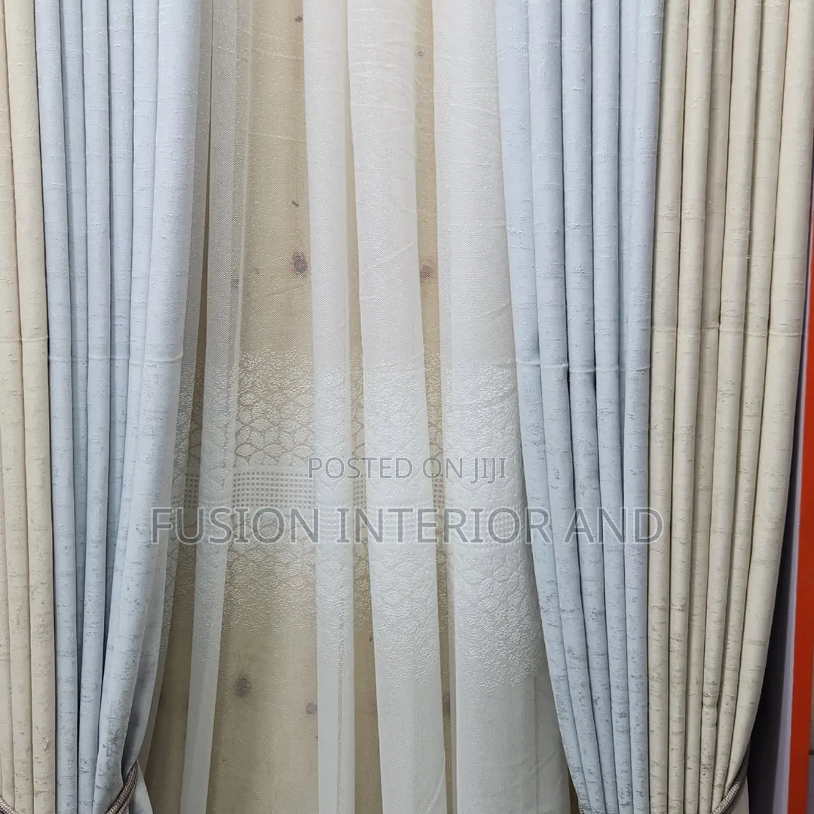 Cream and Grey Luxury Curtains From. Dubai