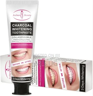 Pure White Teeth Whitening Charcoal Toothpaste With Collagen & Milk