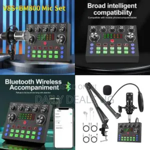 V8s+Bm800 Podcast Equipment Bundle,Condenser Mic Recording Studio