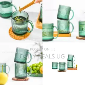 6 Pieces of Blossom Green 240ml Heat Resistant Glass Cups Coffee Tea