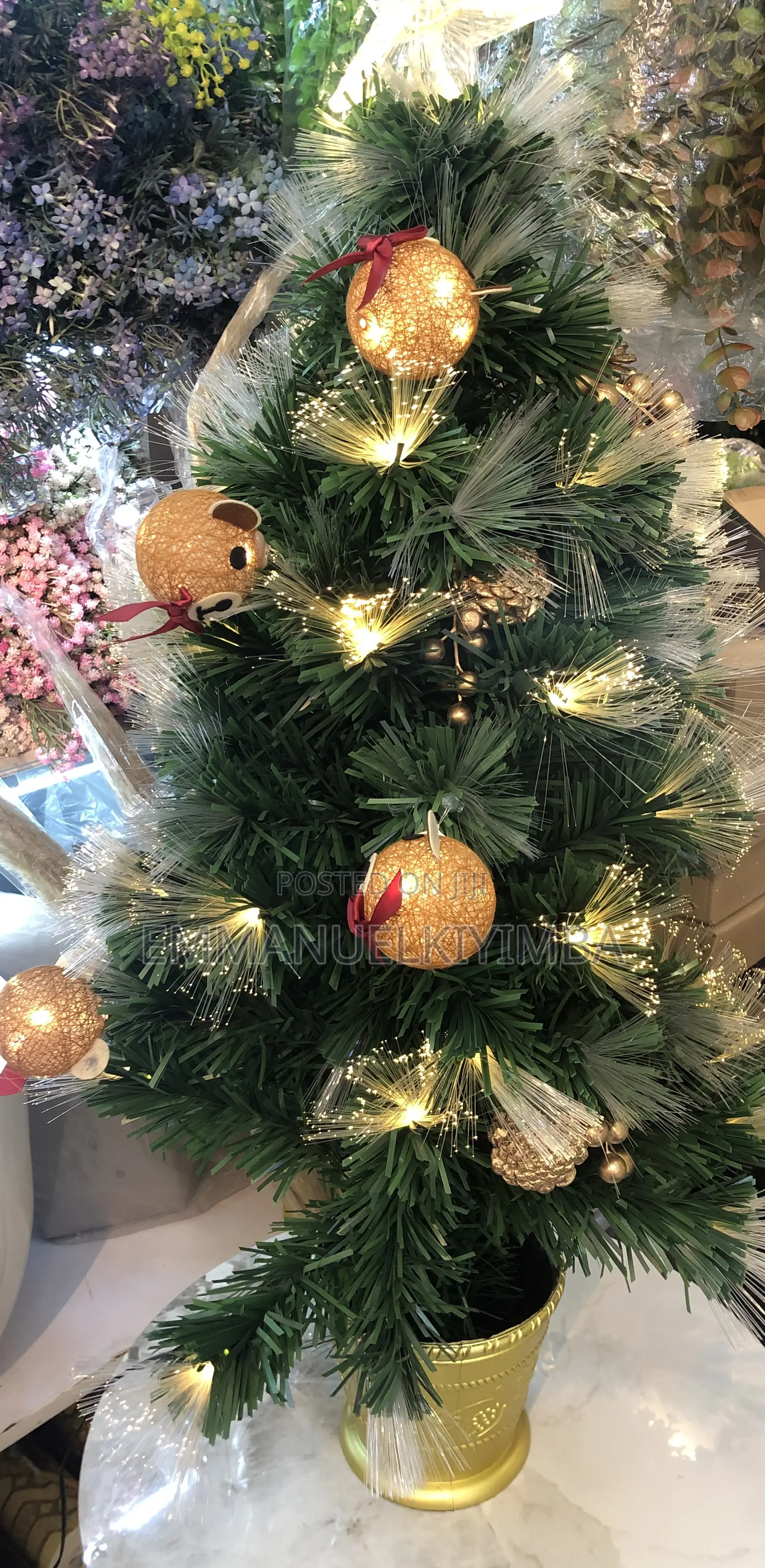 Xmas Tree With Lighting and Decorating Balls