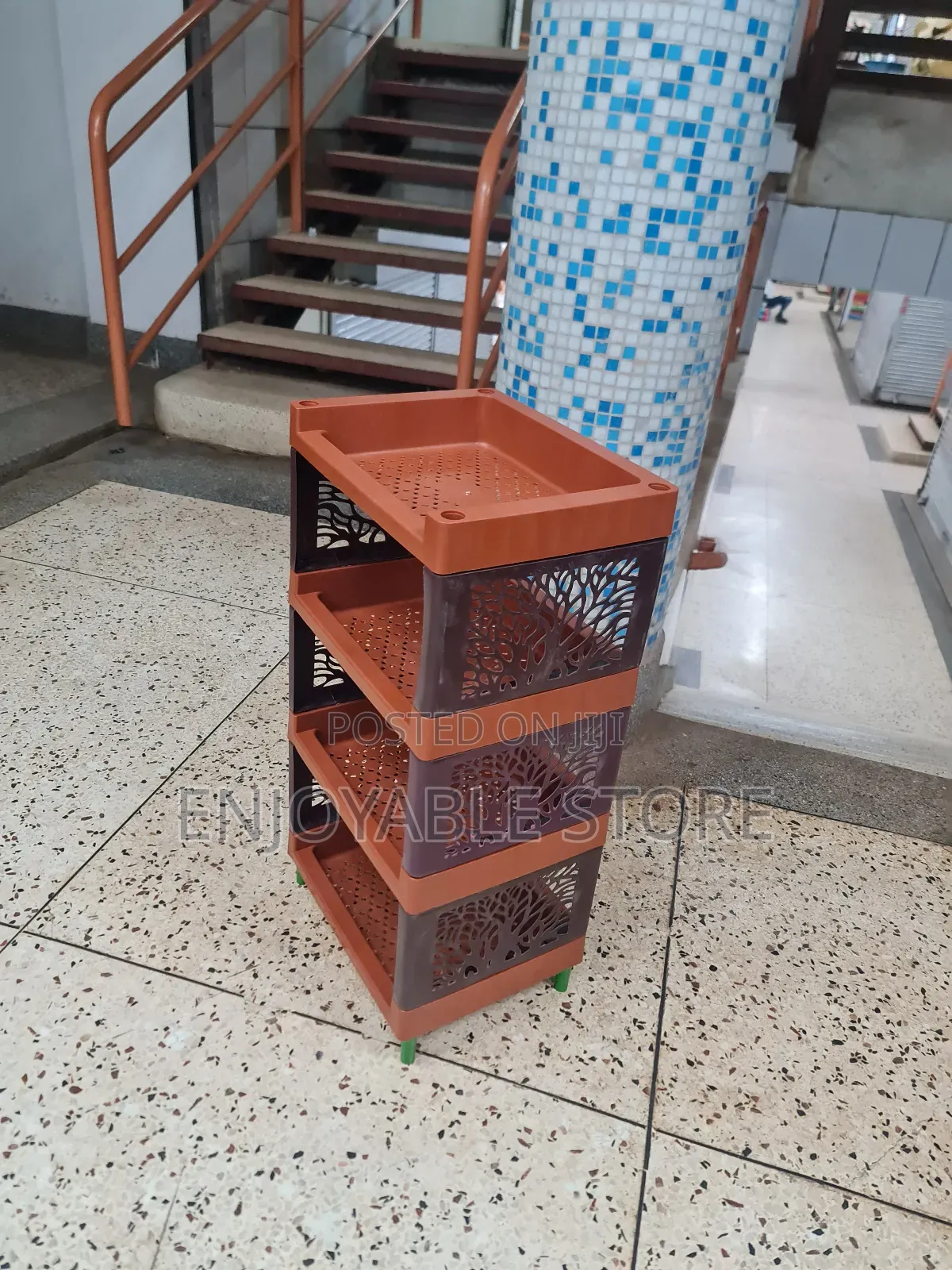Plastic Kitchen Rack Trolley 4 Tiers