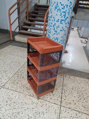 Plastic Kitchen Rack Trolley 4 Tiers