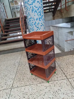 Plastic Kitchen Rack Trolley 4 Tiers