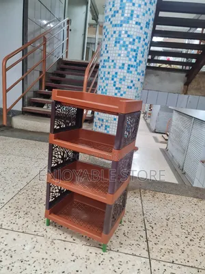 Plastic Kitchen Rack Trolley 4 Tiers