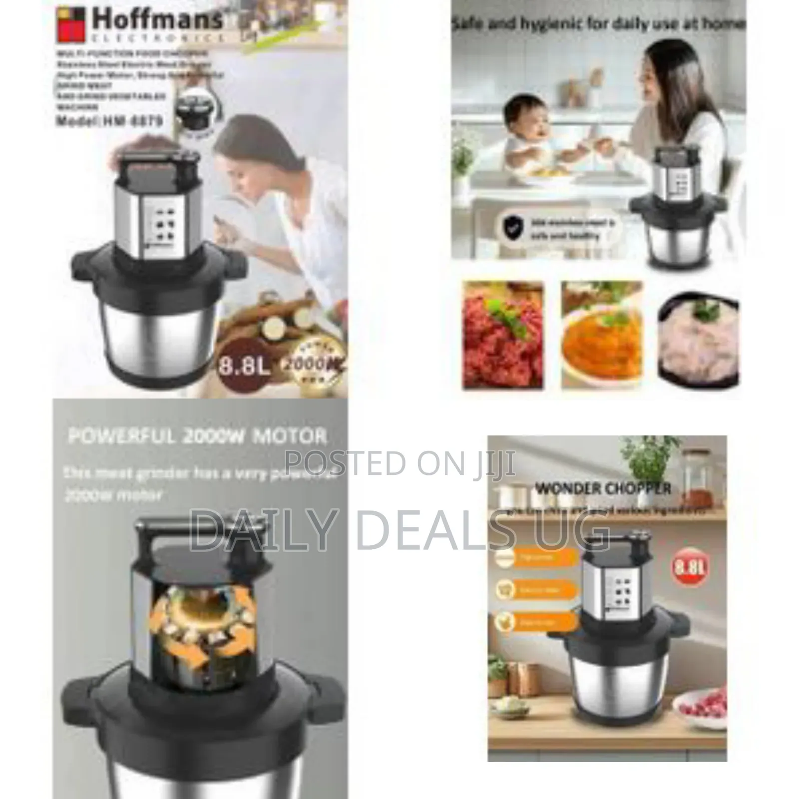 Hoffmans 4-Speeds 8.8l Electric Meat Grinder,2000w Electric Chopper