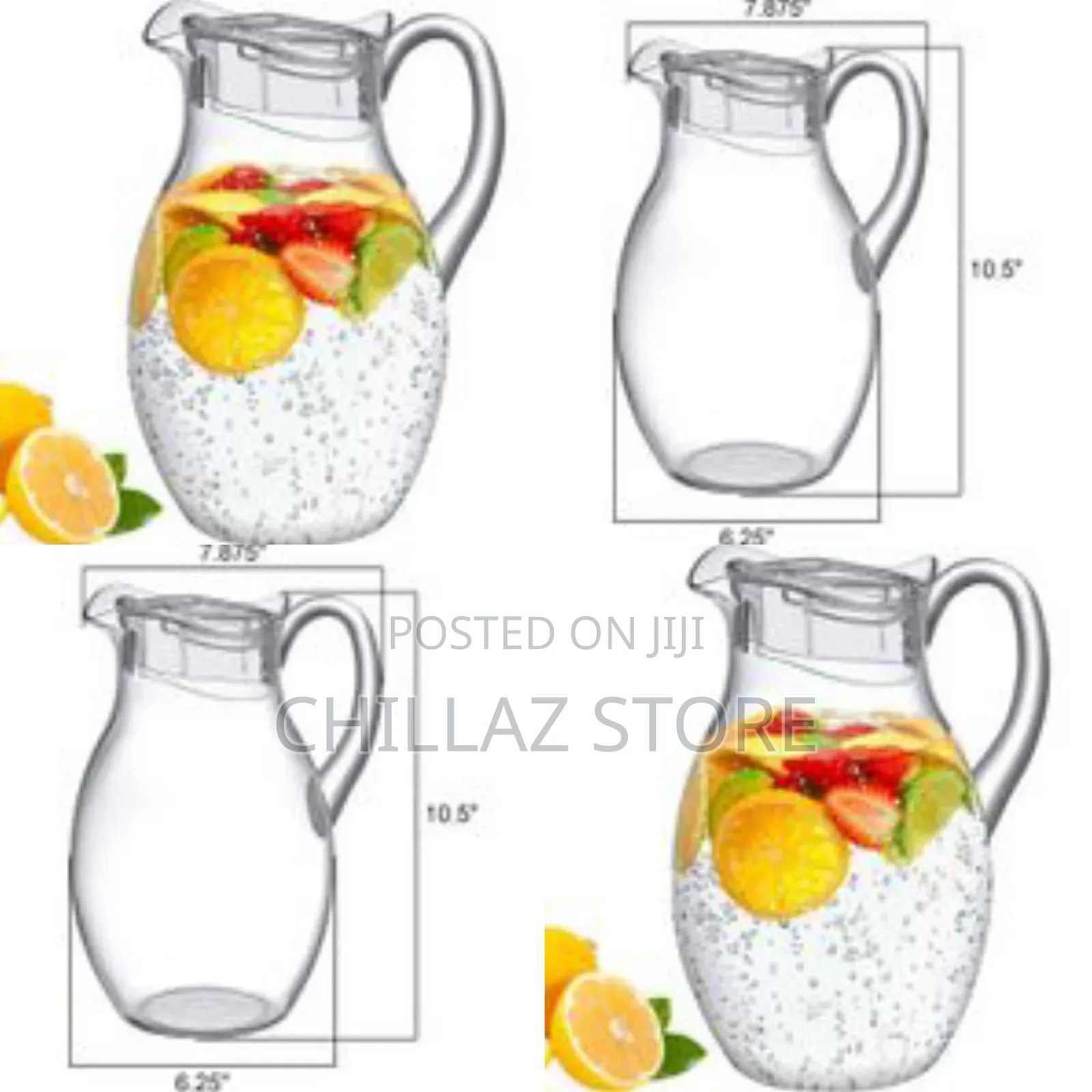 Clear Acrylic Water Pitcher Jug.