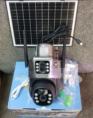 Solar Security Camera With Dual Lens 4g, Ultra Hd 8mp, Motion Sensor.