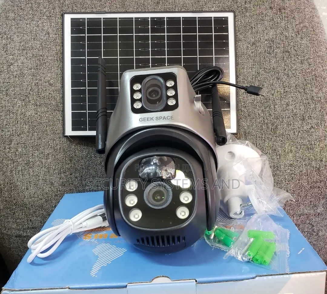 Solar Security Camera With Dual Lens 4g, Ultra Hd 8mp, Motion Sensor.