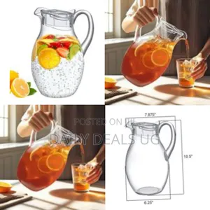 Bubbly Grand - Acrylic Pitcher (96 Oz), Clear Plastic Water Pitcher