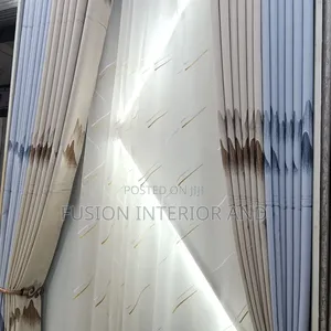 Light Blue and Cream Curtains